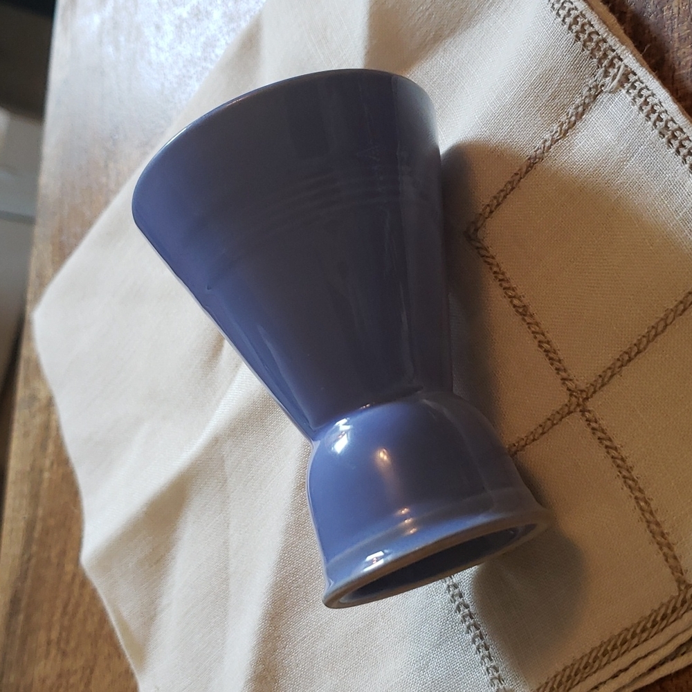 Vintage Homer Laughlin Harlequin Pottery Double Egg Cup in Original Mauve Blue